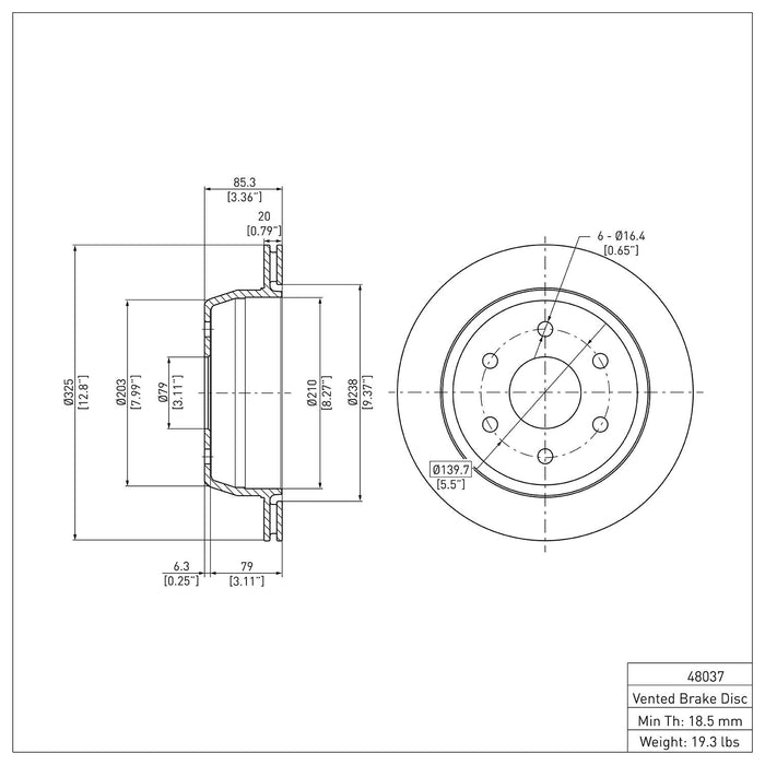 Rear Disc Brake Rotor for GMC Yukon XL 1500 2002 2001 2000 P-280068