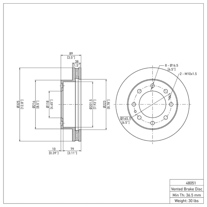 Front Disc Brake Rotor for GMC Sierra 3500 Classic 2007 P-280201