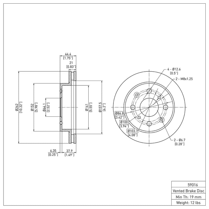 Front Disc Brake Rotor for Acura Integra 2001 2000 1999 1998 1997 1996 1995 1994 1993 1992 1991 1990 P-280928