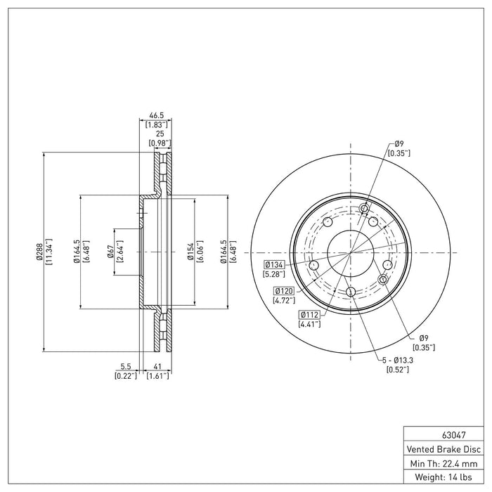 Front Disc Brake Rotor for Mercedes-Benz C240 Base 2005 2004 2003 2002 2001 P-281135