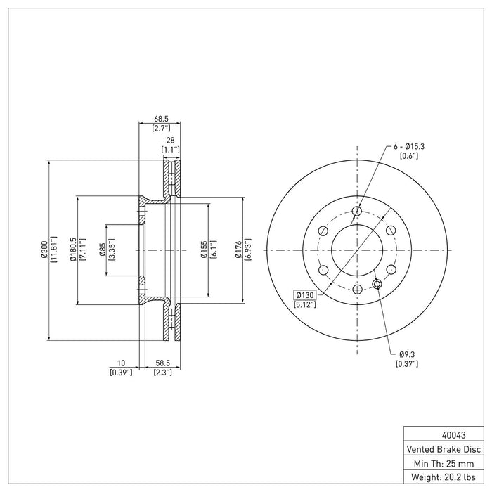 Front Disc Brake Rotor for Mercedes-Benz Sprinter 3500 2022 2021 2020 2019 2018 2017 2016 2015 2014 2013 2012 2011 2010 P-283677