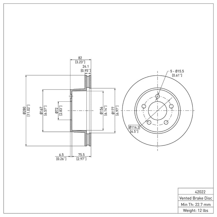 Front Disc Brake Rotor for Jeep Wagoneer 1990 P-283847