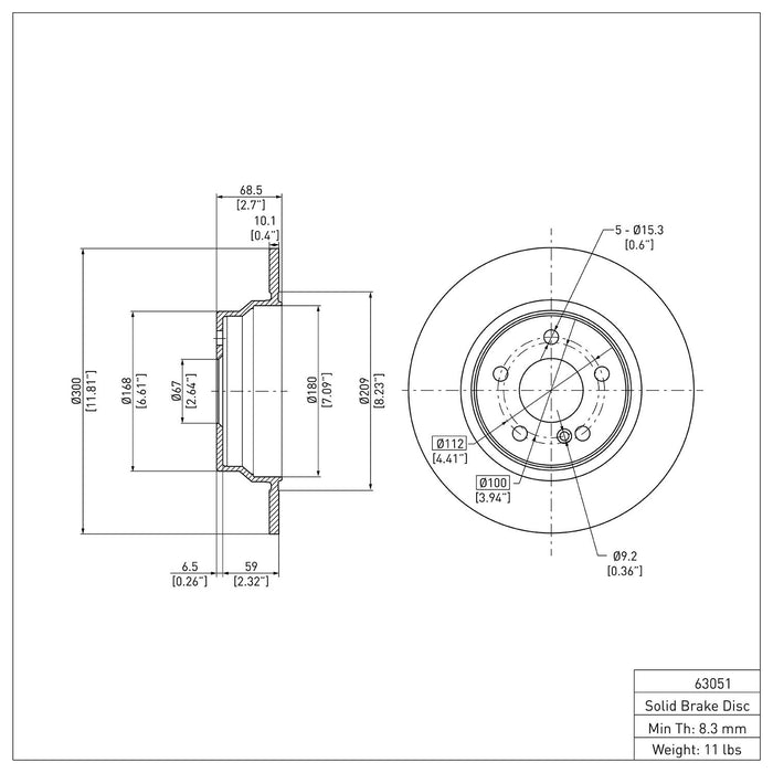 Rear Disc Brake Rotor for Mercedes-Benz E350 Base Sedan 2006 P-285591