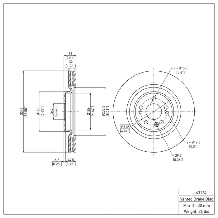 Front Disc Brake Rotor for Mercedes-Benz ML430 2001 2000 P-285699