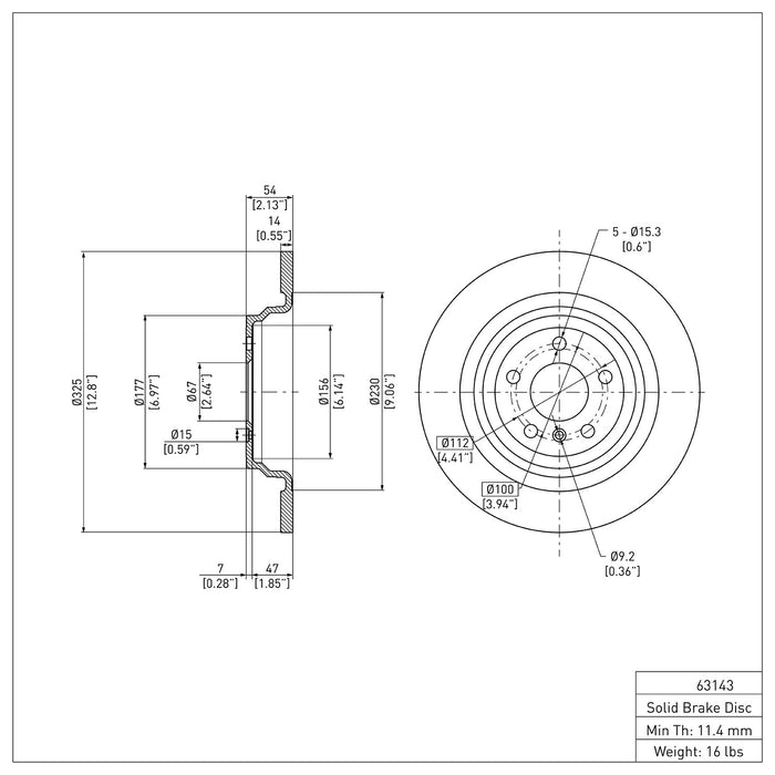 Rear Disc Brake Rotor for Mercedes-Benz ML350 2015 2014 2013 2012 P-285774