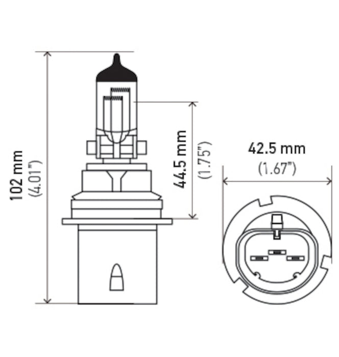 High Beam and Low Beam Headlight Bulb for Mercedes-Benz 300E 1993 1992 1991 1990 1989 1988 1987 1986 P-1619376