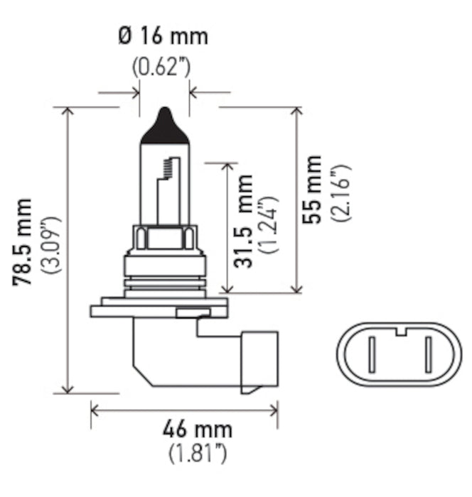 Low Beam Daytime Running Light Bulb for BMW 318is 1999 1998 1997 1996 1995 1994 1993 1992 P-1621164