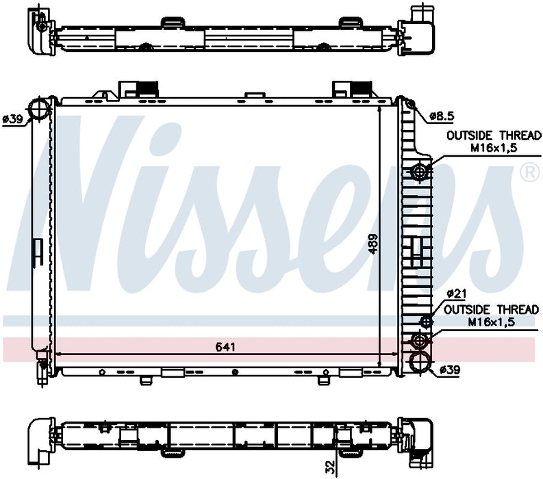 Radiator for Mercedes-Benz E320 3.2L V6 GAS 2003 2002 2001 2000 1999 1998 P-611166