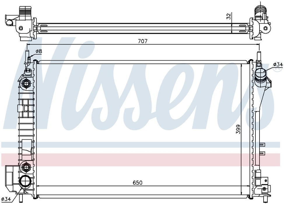 Radiator for Saab 9-3X 2.0L L4 Base GAS 2011 2010 P-611244