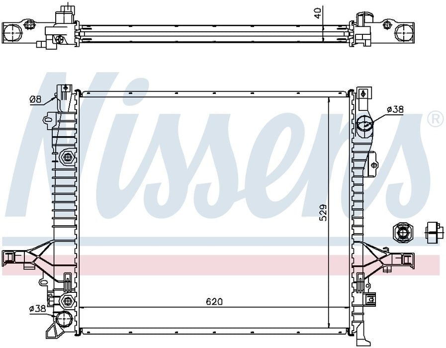 Radiator for Volvo XC90 GAS 2014 2013 2012 2011 2010 2009 2008 2007 2006 2005 2004 2003 P-611389