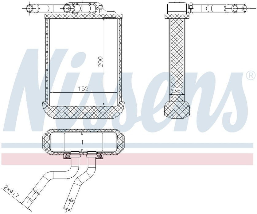 Left HVAC Heater Core for Mercedes-Benz ML55 AMG 5.5L V8 Base GAS 2003 2002 2001 2000 P-611682