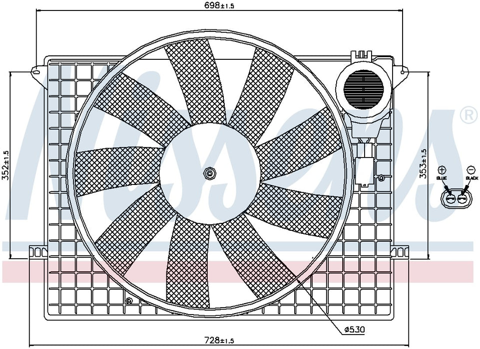 Engine Cooling Fan Assembly for Mercedes-Benz S430 4.3L V8 GAS 2006 2005 2004 2003 2002 P-611768