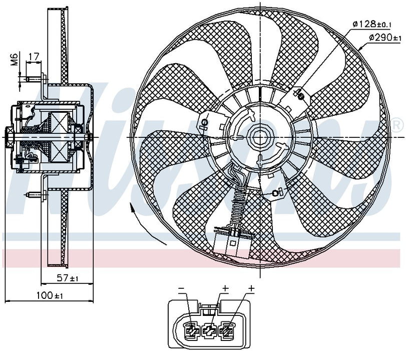 Right A/C Condenser Fan for Volkswagen Jetta 2005 2004 2003 2002 2001 2000 P-611810