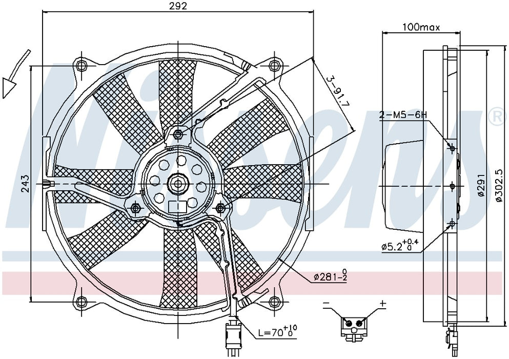 Left Engine Cooling Fan Motor for Mercedes-Benz C220 2.2L L4 Base GAS 1996 P-611811