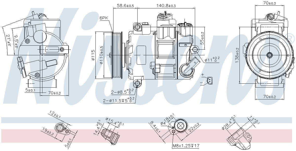 A/C Compressor for Volkswagen Beetle 2015 2014 2013 2012 2009 2008 2007 2006 P-612167