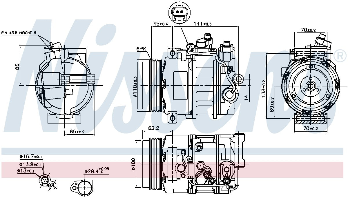 A/C Compressor for Mercedes-Benz E550 5.5L V8 GAS 2009 2008 2007 P-612199