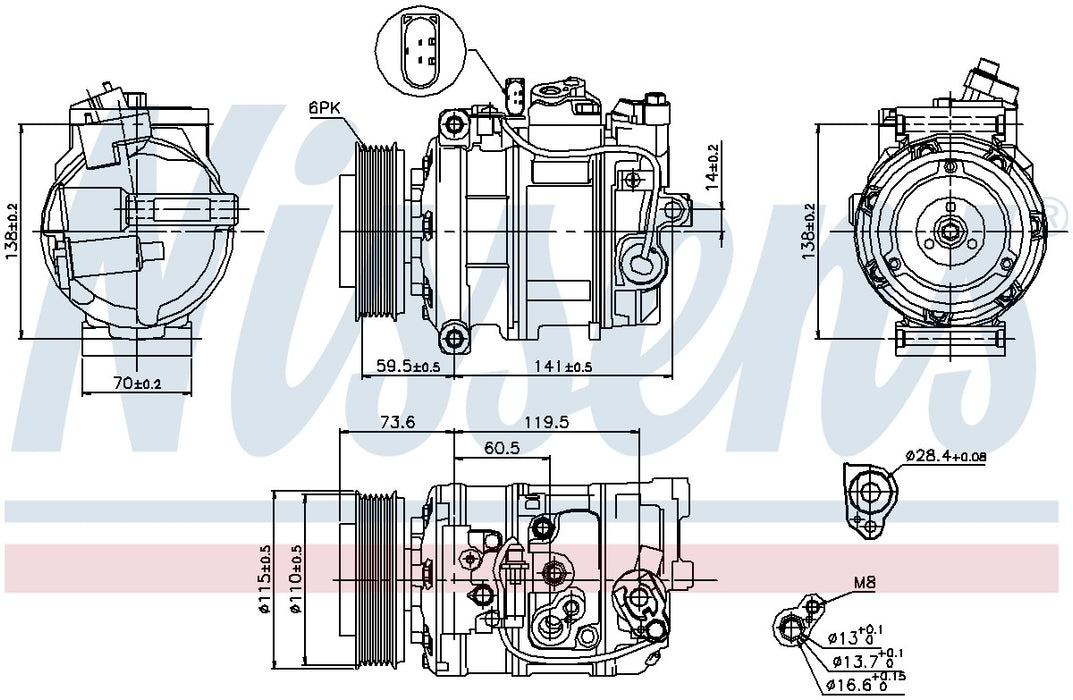 A/C Compressor for Audi A4 Quattro GAS 2004 2003 2002 P-612259