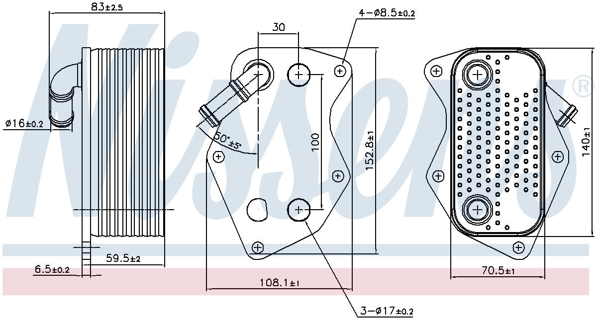 Engine Oil Cooler for Volkswagen Jetta 2.5L L5 GAS 2014 P-612564