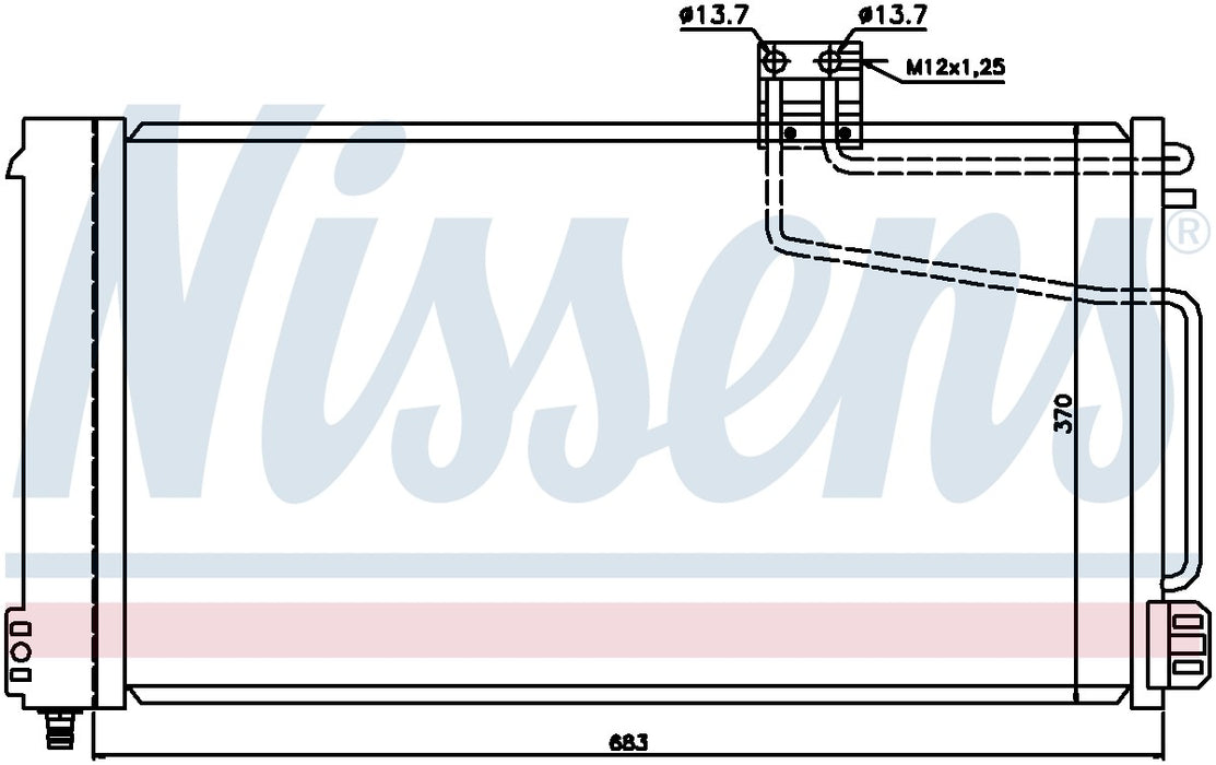 A/C Condenser and Receiver Drier Assembly for Mercedes-Benz C320 3.2L V6 2005 2004 2003 2002 2001 - Nissens 94544