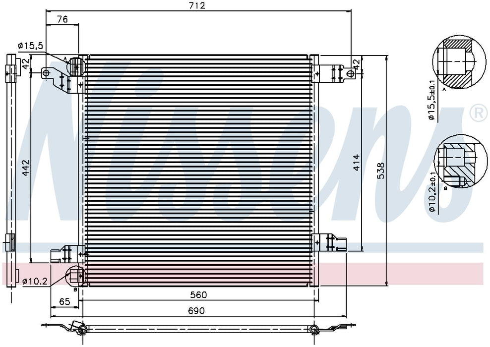 A/C Condenser for Mercedes-Benz ML350 3.7L V6 Base GAS 2005 2004 2003 P-612934