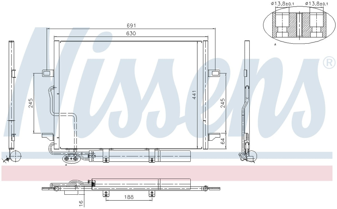 A/C Condenser for Mercedes-Benz CL600 5.5L V12 Base GAS 2009 2008 2007 P-612945