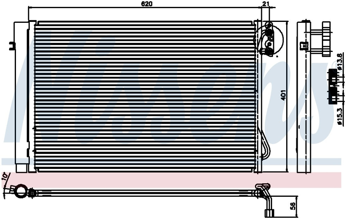 A/C Condenser for BMW 328xi 3.0L L6 Base GAS 2008 2007 P-613007