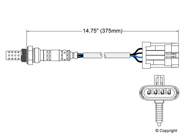 Downstream Oxygen Sensor for Daewoo Lanos 1.6L L4 GAS 24 VIN 2002 2001 2000 1999 P-677883