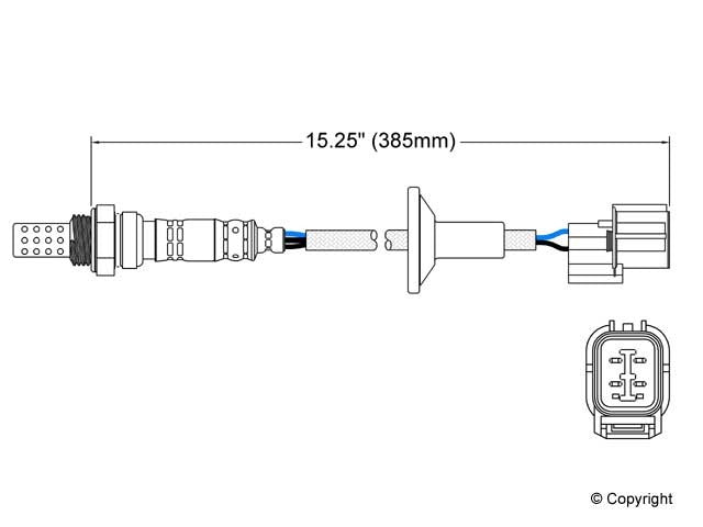 Downstream Oxygen Sensor for Honda Civic 1.6L L4 GAS 2000 1999 1998 P-678320