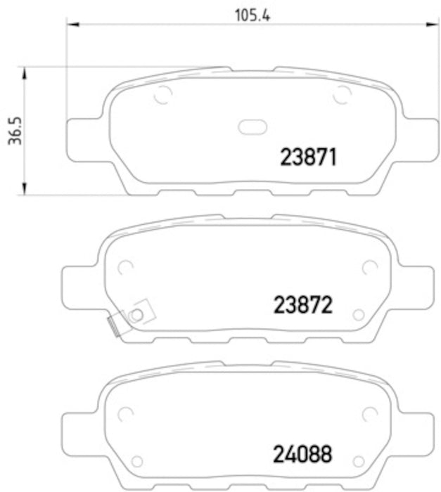 Rear Disc Brake Pad Set for Infiniti FX45 Base 2008 2007 2006 2005 2004 2003 P-706651