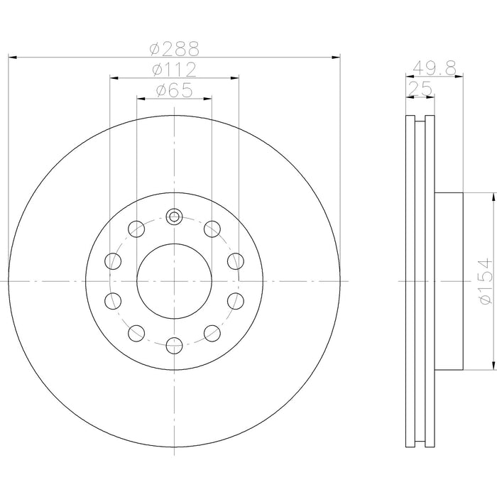 Front Disc Brake Rotor for Volkswagen Golf 2020 2019 2018 2017 2016 2015 2014 2013 2012 2011 2010 P-708577