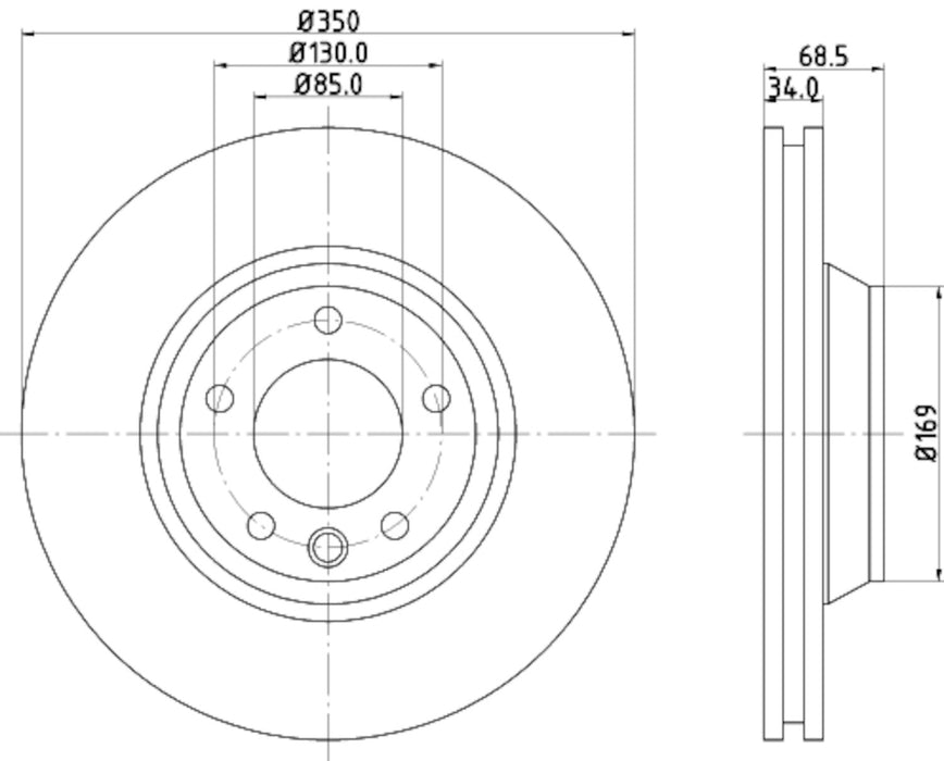 Front Left/Driver Side Disc Brake Rotor for Volkswagen Touareg 5.0L V10 TDI 2008 2007 2006 2005 2004 P-708588