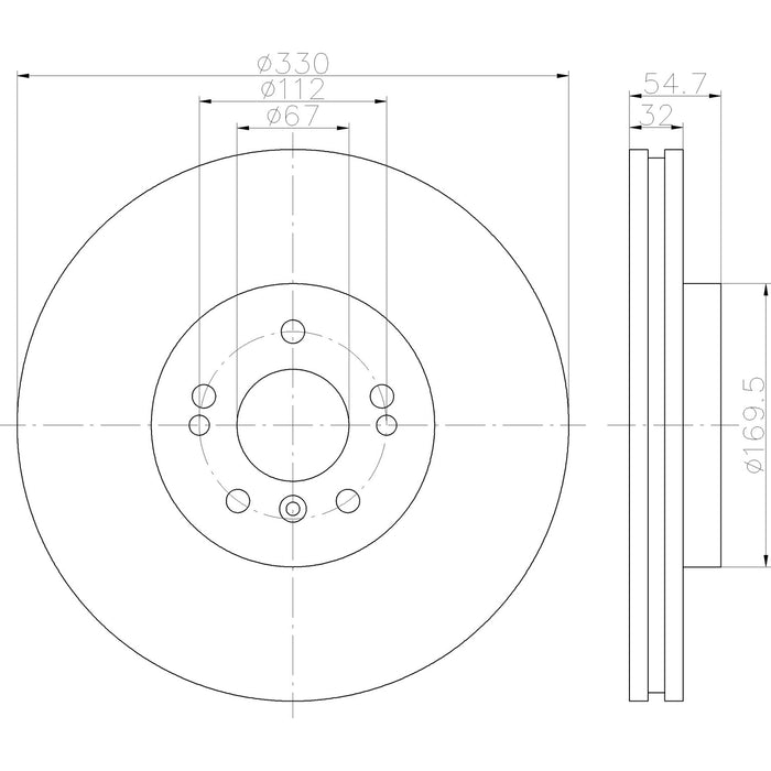 Front Disc Brake Rotor for Mercedes-Benz R320 2009 2008 2007 P-708699