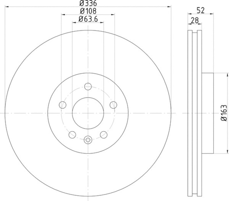 Front Disc Brake Rotor for Volvo S80 2016 2015 2014 2013 2012 2011 2010 2009 2008 2007 P-708863