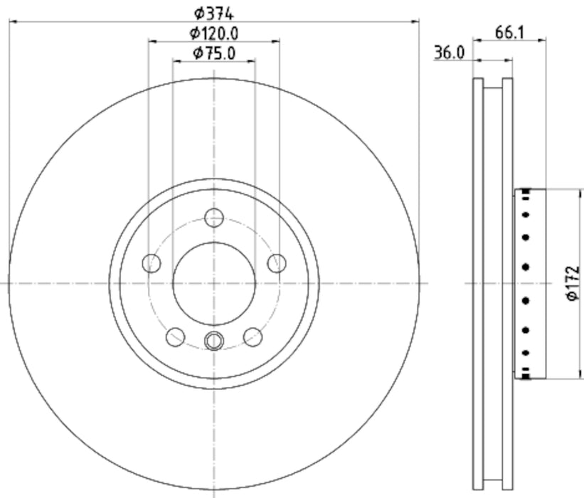 Front Right/Passenger Side Disc Brake Rotor for BMW Alpina B7L Base 2015 2014 2013 2012 2011 P-708926