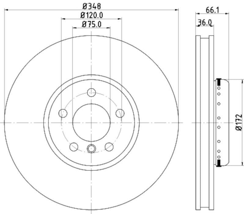 Front Left/Driver Side Disc Brake Rotor for BMW 650i xDrive Gran Coupe Base 2019 2018 2017 2016 2015 2014 2013 P-708953