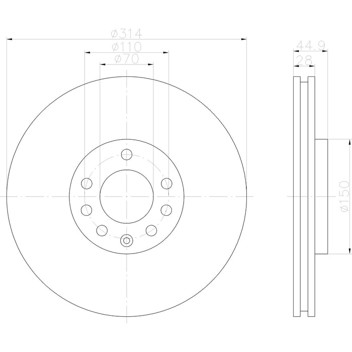 Front Disc Brake Rotor for Saab 9-3 2011 2010 2009 2008 2007 2006 2005 2004 2003 P-709215