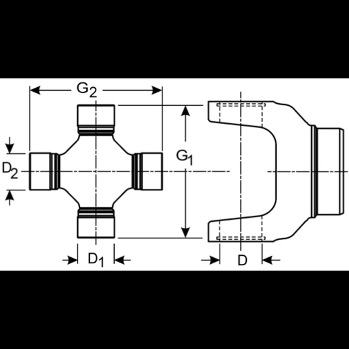 Rear Driveshaft at Rear Axle OR Rear Driveshaft at Transmission Universal Joint for American Motors Rebel 1970 1969 1968 1967 P-1043161