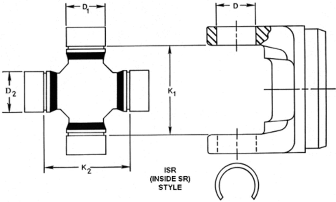 Rear Driveshaft at Rear Axle OR Rear Driveshaft at Support Bearing OR Rear Driveshaft at Transmission Universal Joint for Dodge D100 Series P-1044006