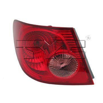 Left Outer Tail Light Assembly for Toyota Corolla Sedan 2008 2007 2006 2005 P-3296227