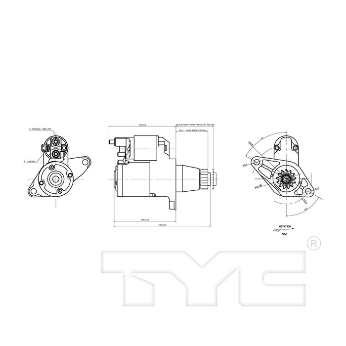 Starter Motor for Toyota Highlander Sport Utility 2019 2018 2017 2016 2015 2014 2013 2012 2011 2010 2009 2008 2007 2006 2005 2004 P-3294365