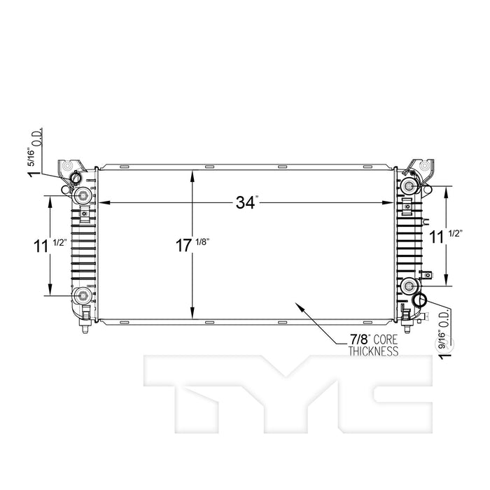 Radiator for Chevrolet Tahoe 5.3L V8 2016 2015 P-3298412