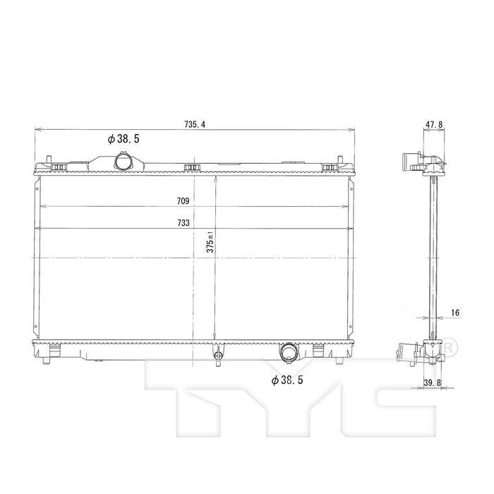 Radiator for Lexus IS250 2.5L V6 Automatic Transmission 2013 2012 2011 2010 2009 2008 2007 2006 P-3309473