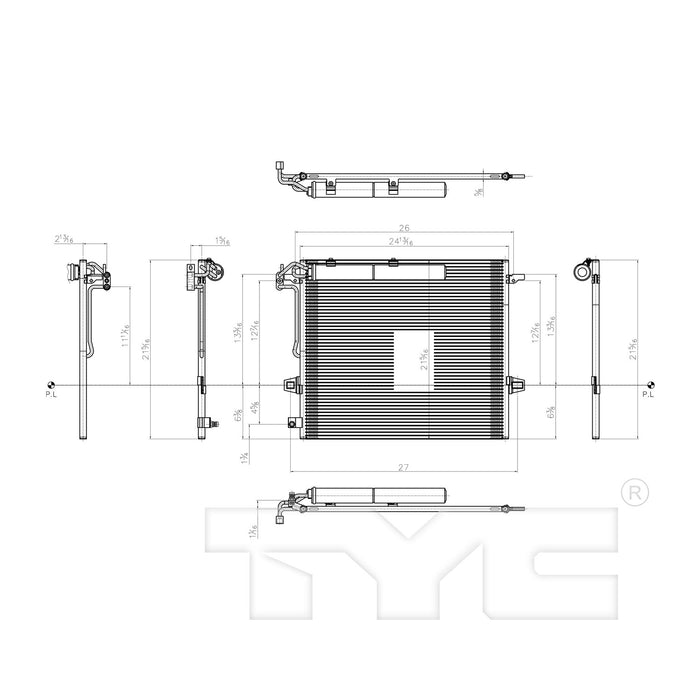 Front A/C Condenser for Mercedes-Benz R350 Wagon 2010 2009 2008 2007 P-3309958