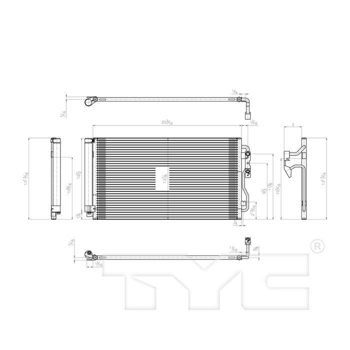 A/C Condenser for BMW i3 0.6L L2 Range Extender Hatchback 2020 2019 2018 2017 2016 2015 2014 P-3310323