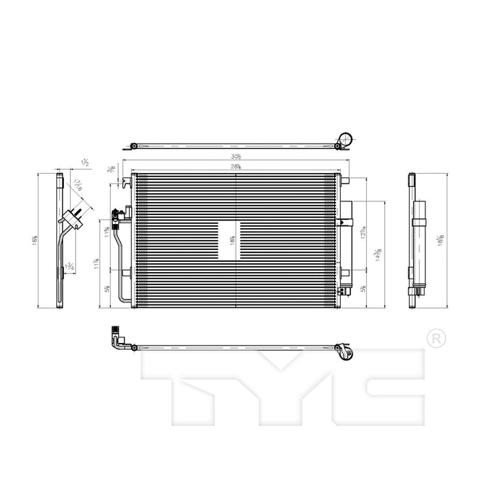 Front A/C Condenser for Mercedes-Benz Sprinter 2500 2020 2019 2018 2017 2016 2015 2014 2013 2012 2011 2010 P-3310341