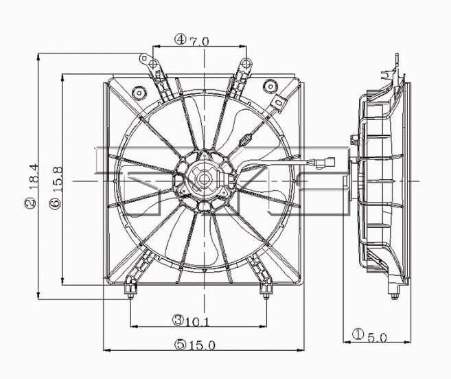 Left Engine Cooling Fan Assembly for Honda Accord 3.0L V6 2002 2001 2000 1999 1998 P-3310967