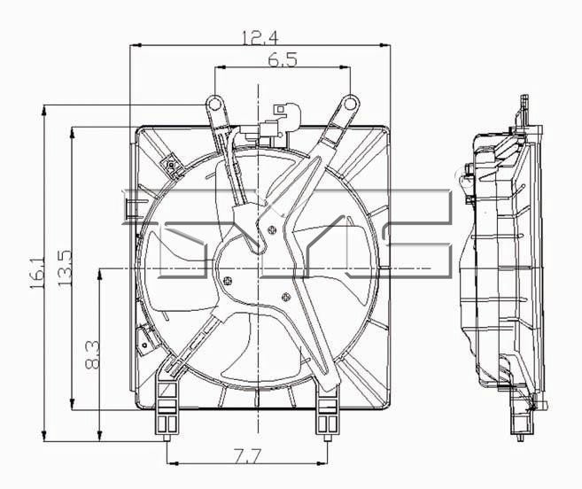 Left A/C Condenser Fan Assembly for Honda Civic 1.7L L4 2005 2004 2003 2002 2001 P-3311042