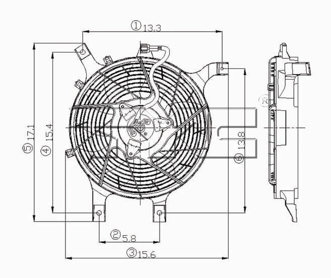 A/C Condenser Fan Assembly for Nissan Xterra 3.3L V6 2000 P-3311083