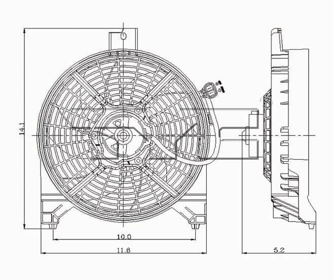 A/C Condenser Fan Assembly for Nissan Armada 5.6L V8 2006 2005 P-3311087