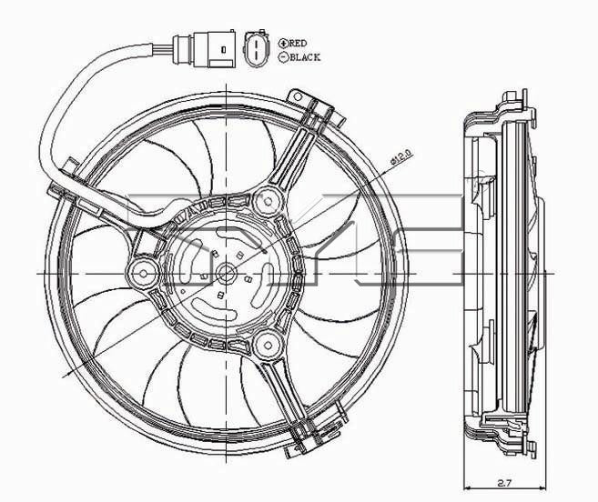 A/C Condenser Fan Assembly for Volkswagen Passat Automatic Transmission 2005 2004 2003 2002 2001 P-3311089